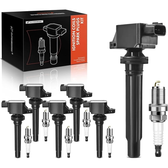 A-Premium Set of 6 Ignition Coil Pack and Iridium Spark Plugs Compatible with Suzuki Grand Vitara 2006-2008, SX4 2007-2008, 2.0L 2.7L