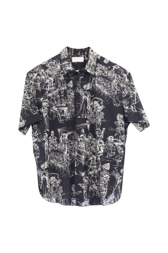 2019 Voile Mexican Party Shirt in Black Cotton