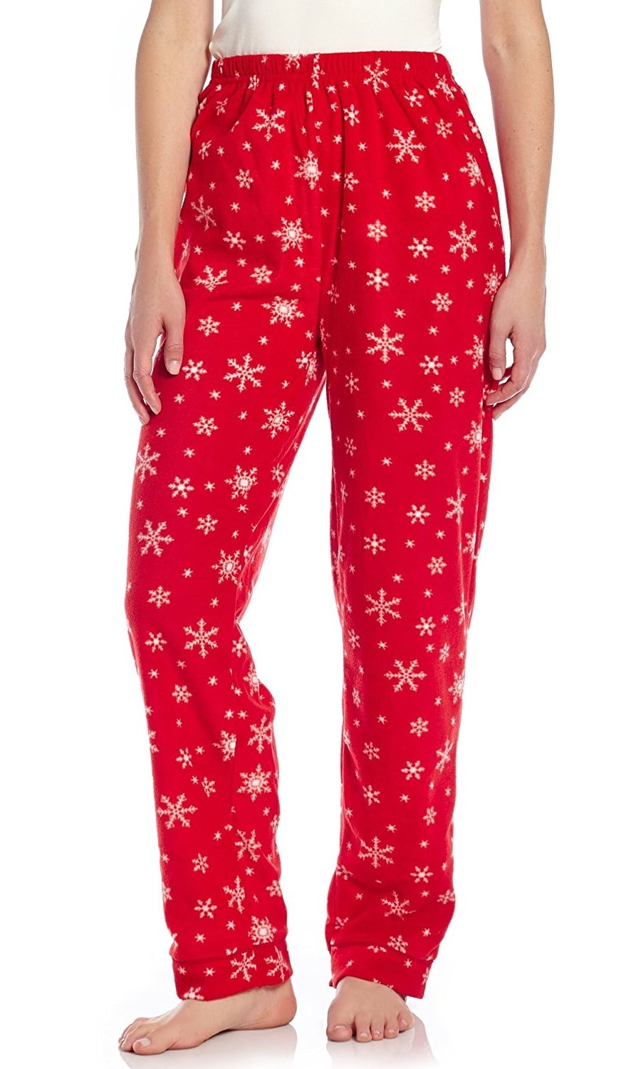Women Fleece Sleep Pants Snowflake Small