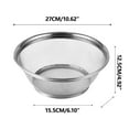 thumbnail image 3 of Thickened Stainless Steel Vegetable Washing Basin Kitchen Drainage Basket Fruit Rice Sieve Mesh Colander Circular Stackable Efficient Drainage Easy Clean Multi-Purpose for Home, 3 of 5
