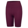 thumbnail image 2 of A2Y Women's High Waist Bike Cotton Capri Leggings Shorts Wine S, 2 of 3