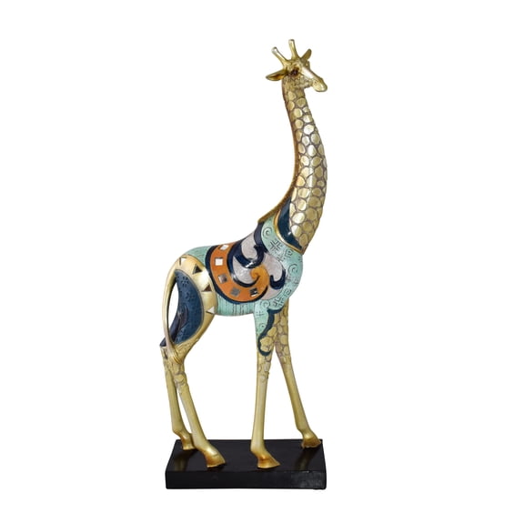 Nifao Giraffe Looking Around Colorful Resin Tabletop Statue – Home Decor Sculpture, 3"L x 8"W x 20"H