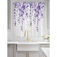 thumbnail image 4 of Purple Eucalyptus Leaves Bedroom Curtains 63 Inches length, Spring Rustic Botanical Window Treatment Curtain Drapes, Rod Pocket Curtain Panels for Living Room Kitchen, 42"x63", 2 Panels, 4 of 7