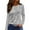 Light Gray, variant on Stylish Women's Casual Slit Hem Floral Print T-Shirt, Round Neck Long Sleeve Top with Comfortable Fit for Ladies Fashion and Daily Activities,Beige 2XL