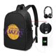 thumbnail image 1 of Mochila deportiva vintage de Los Angeles Lakers para portátil con puerto de carga USB, elegante, impermeable, para viajes, informal, ideal para la universidad, para hombre y mujer, con capacidad para, 1 of 5