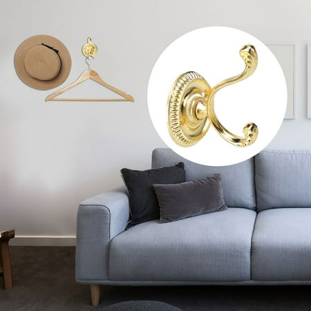 

Uxcell Dual Zinc Alloy Wall Hooks Robe Hooks DIY Hangers with Screws Gold Tone