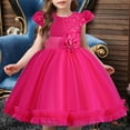 thumbnail image 2 of Akiihool Girls Dress Flowers Girls Tulle Lace Princess Pageant Festival Prom Dance Formal Evening Maxi Dresses(Red,7-9Years), 2 of 9
