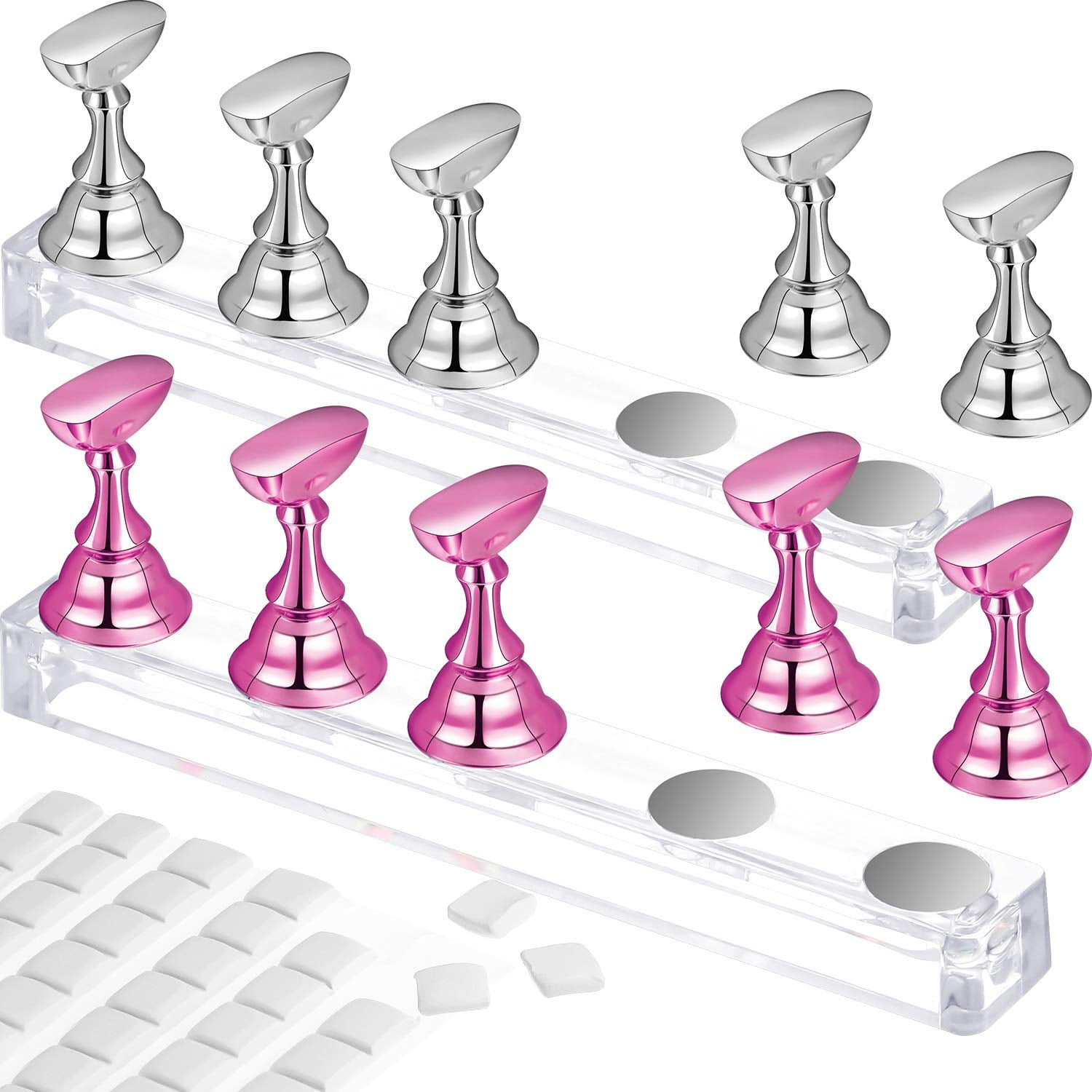 2 Set Acrylic Nail Art Practice Stands Nail Tips Holders