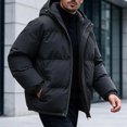 thumbnail image 5 of COSFO Black Men's Puffer Jackets Winter Hooded Quilted Coat Zip Up Warm Heavyweight Outerwear Jackets, 5 of 7