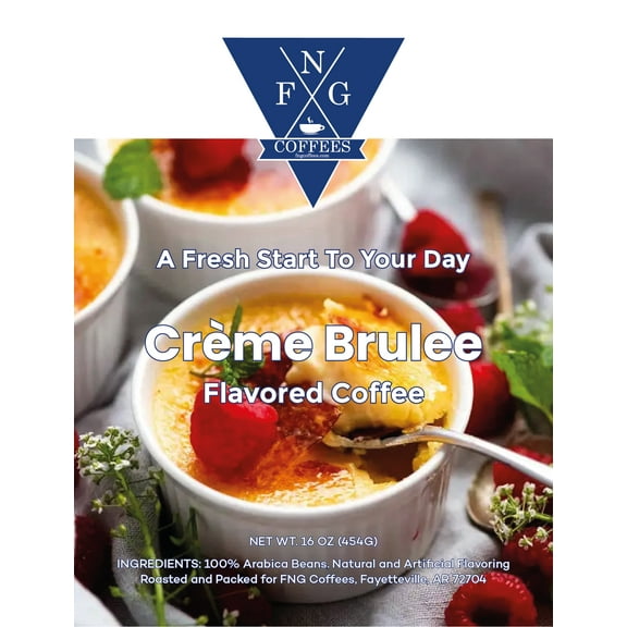 FNG Coffees- Cre'me Brulee DECAF Flavored Coffee- Whole Bean