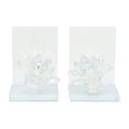 thumbnail image 3 of Sagebrook Home Set Of 2 Crystal Lotus Bookends, Rainbow, Novelty, Glass, Glam, 4"L X 4"W X 6.5"H, Solid Color, 3 of 7
