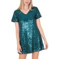 thumbnail image 3 of Robes de Soirée Brillantes à Paillettes pour Femmes, Vert, Très Grand, 3 of 5