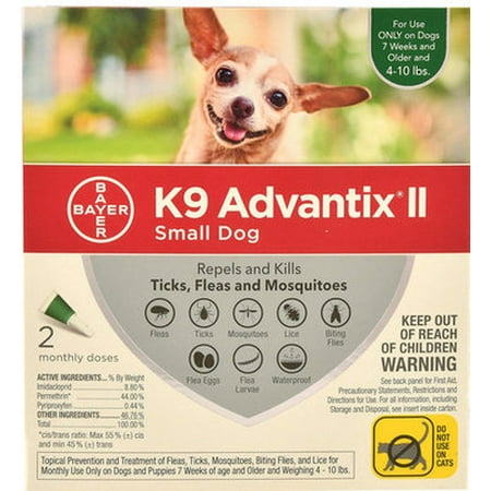 K9 Advantix II Flea Control for Dogs - 2 pack, Advantix II for Small Dogs (4-10