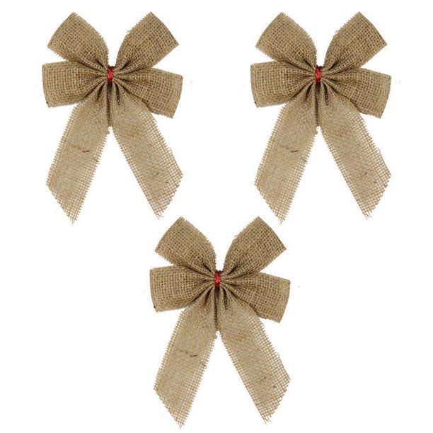 3 PACK BURLAP BOWS