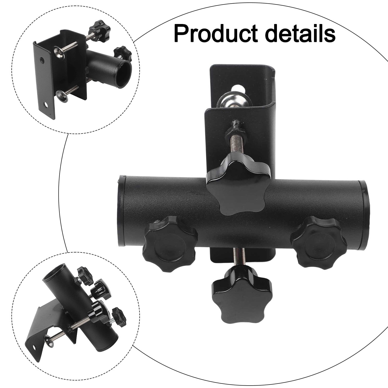 Balcony Umbrella Holder Clampdeck Umbrella Mount Adjustable Clamping Range 20-63Mm Deck Umbrella Stand For Beach Garden Pool