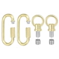 thumbnail image 1 of M10 Fine Thread Lamp Female Loop Holder with M12 Adapter Chain Quick Link, 88 lbs Load Gold Tone Pack of 2, 1 of 7