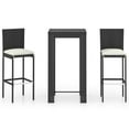 thumbnail image 2 of vidaXL Patio Bar Set Outdoor Bistro Set Bar Stool Bistro Table Poly Rattan, 2 of 63