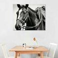 thumbnail image 2 of Creowell  Black and White Cowboy Canvas Prints American West Rodeo Wall Art Painting Rope Horse Legs Picture on Canvas for Office Living Room Bedroom Wall Decor Framed Ready to Hang  16x12in, 2 of 6