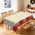 thumbnail image 5 of Nanqianyi Vintage Poinsettia Christmas Rectangle Tablecloth,52x70 Inch,Waterproof Stain Resistant Table Cover For Party Decoration, 5 of 7