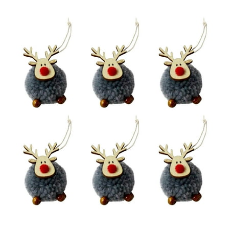 

Dezsed Christmas Decorations Clearance 6PC Christmas Tree Decorations Small Accessories Fabric Christmas Deer Plush Doll Pendant Multicolour B