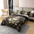 thumbnail image 3 of Erosebridal Boho Rabbit 100% Cotton Comforter Cover Full, Cute Bunnies Bedding Full Size, Mandala Floral Decor, Reversible（No Comforter）, 3 of 6