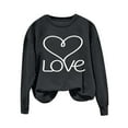 thumbnail image 3 of Ounisa Womens Valentines Sweatshirt Love Heart Graphic Print Pullover Casual Long Sleeve Valentine's Blouse Top, 3 of 5
