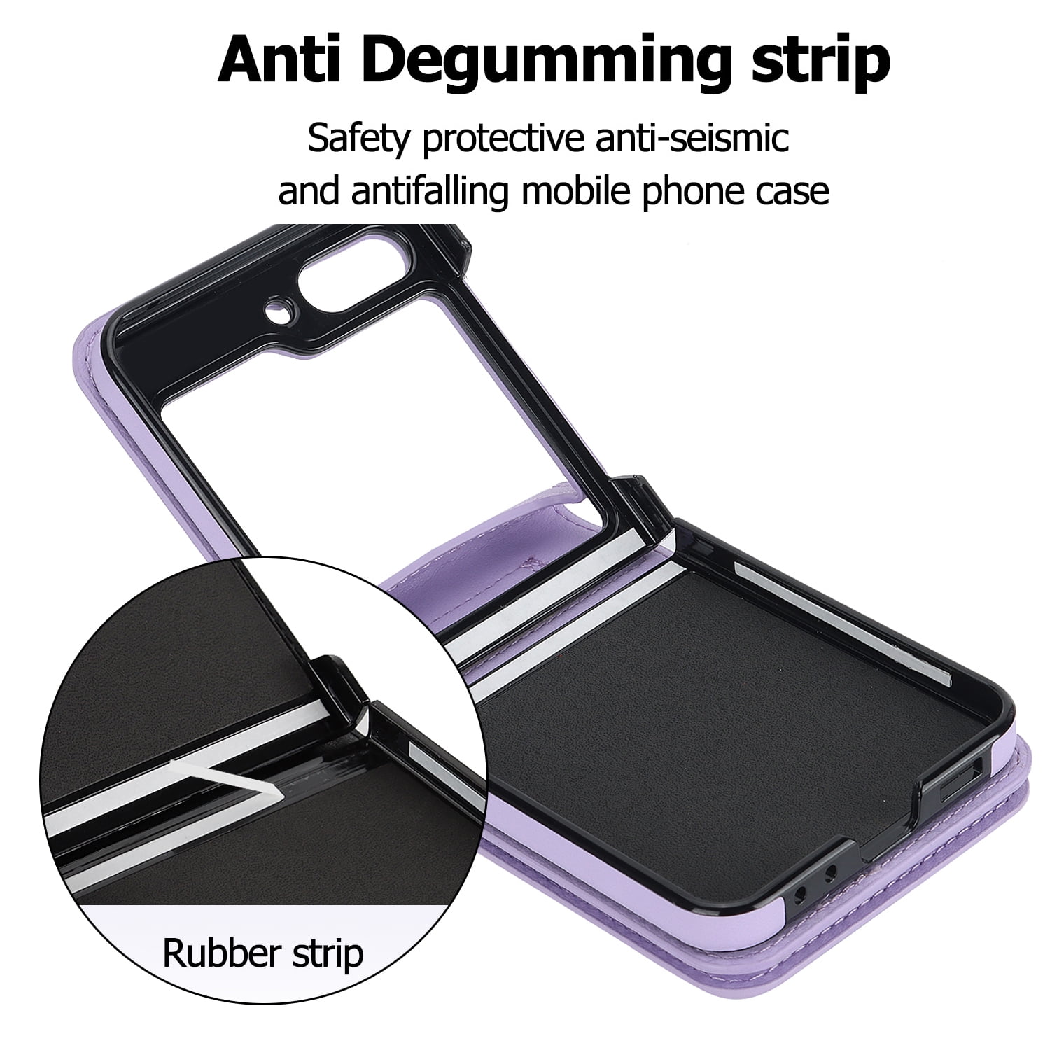 Allytechgroup Case for Samsung Galaxy Z Flip 7, Zipper Wallet Case with Crossbody Shoulder Strap/Credit Card Slots/Cash Pocket, Folio Stand Shockproof Slim PU Leather Anti-Fall Phone Cover, Purple