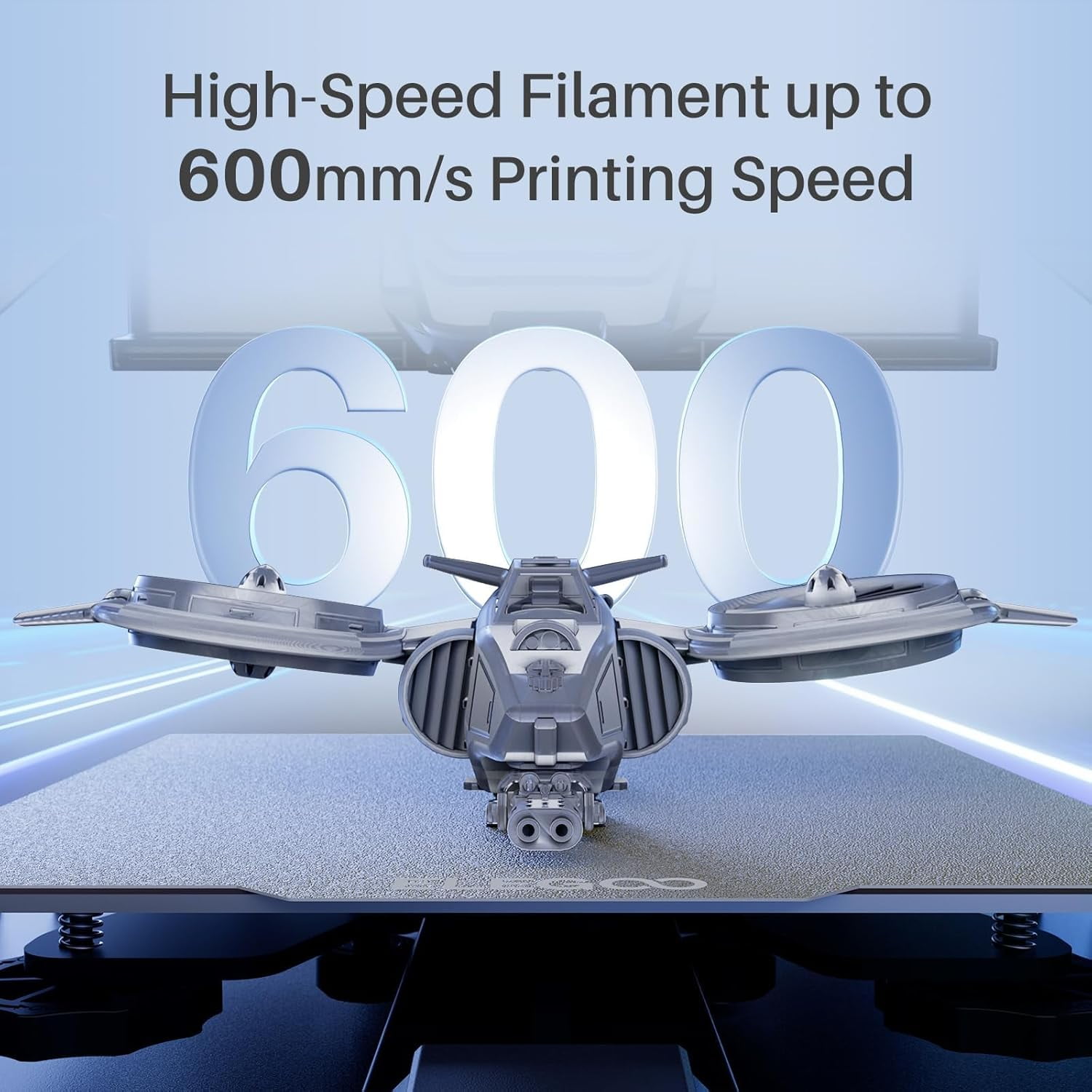 Rapid PLA+ 3D Printer Filament 1.75mm, 2-Pack 1KG Spools (2KG Total) Black & White, High Speed Printing up to 600mm/s, Enhanced Strength, Dimensional Accuracy +/- 0.02mm