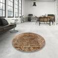 thumbnail image 3 of Ahgly Company Indoor Round Mid-Century Modern Light Copper Gold Oriental Area Rugs, 4' Round, 3 of 6