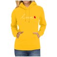 thumbnail image 1 of Hauts de Mode pour Femmes, Pull à Capuche à Manches Longues, Impression Couleur Unie, 1 of 6