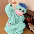 thumbnail image 2 of Linfrsh Onesie Adult Pajamas Big Mouth Onesie,Onesies Plush Onesies Pajamas with Large Comb Blue,S, 2 of 9