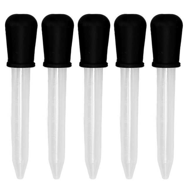 5Pcs Transfer Pipettes 5ml Silicone Material Easy Cleaning Making Disposable DIY DropperBlack