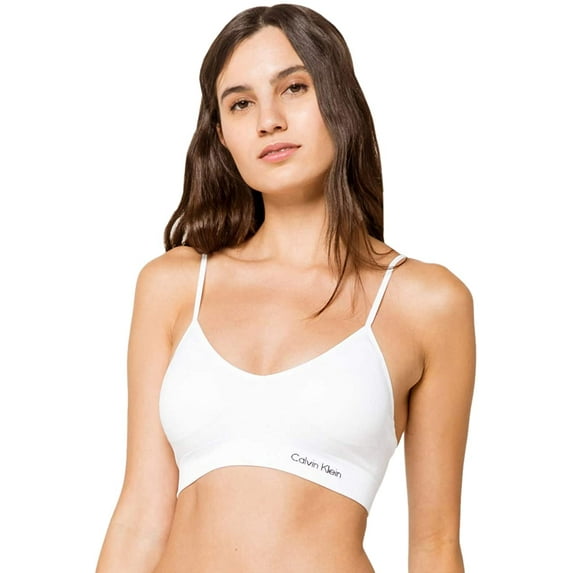 Calvin Klein Women's Horizon Seamless Lightly Lined Bralette Style 6007 White S