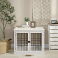 thumbnail image 6 of 23" x 32" White Dog Crate End Table - Dual Door Furniture-Style Kennel for Small Dogs, MDF Pet Crate with Lock, 6 of 8