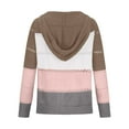 thumbnail image 6 of Usmixi Sweater Coat for Women Winter Knitted Sweater Coat for Women Fashion Color Patchwork Hollow out Drawstring Hooded Coat Open Front Zipper Plus Size Loose Sweater Outwear Weekly Deals, 6 of 7