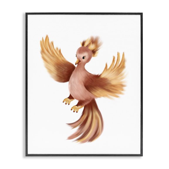 Stupell Industries Eclectic Flying Phoenix Bird Mythology Fantasy Creature Illustration Black Framed Giclee Art, 11 x 14, by Studio Q