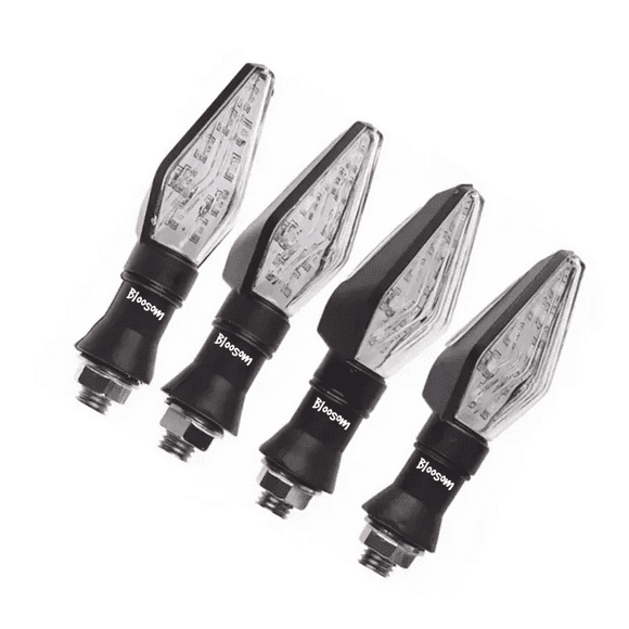 Kit 4pz Direccionales Bloosom Led Moto Motocicleta Doble Funcion Negro