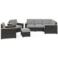 thumbnail image 1 of Homestyles Boca Raton Brown Outdoor 4 Seat Sectional Arm Chair Pair and Ottoman, 1 of 21