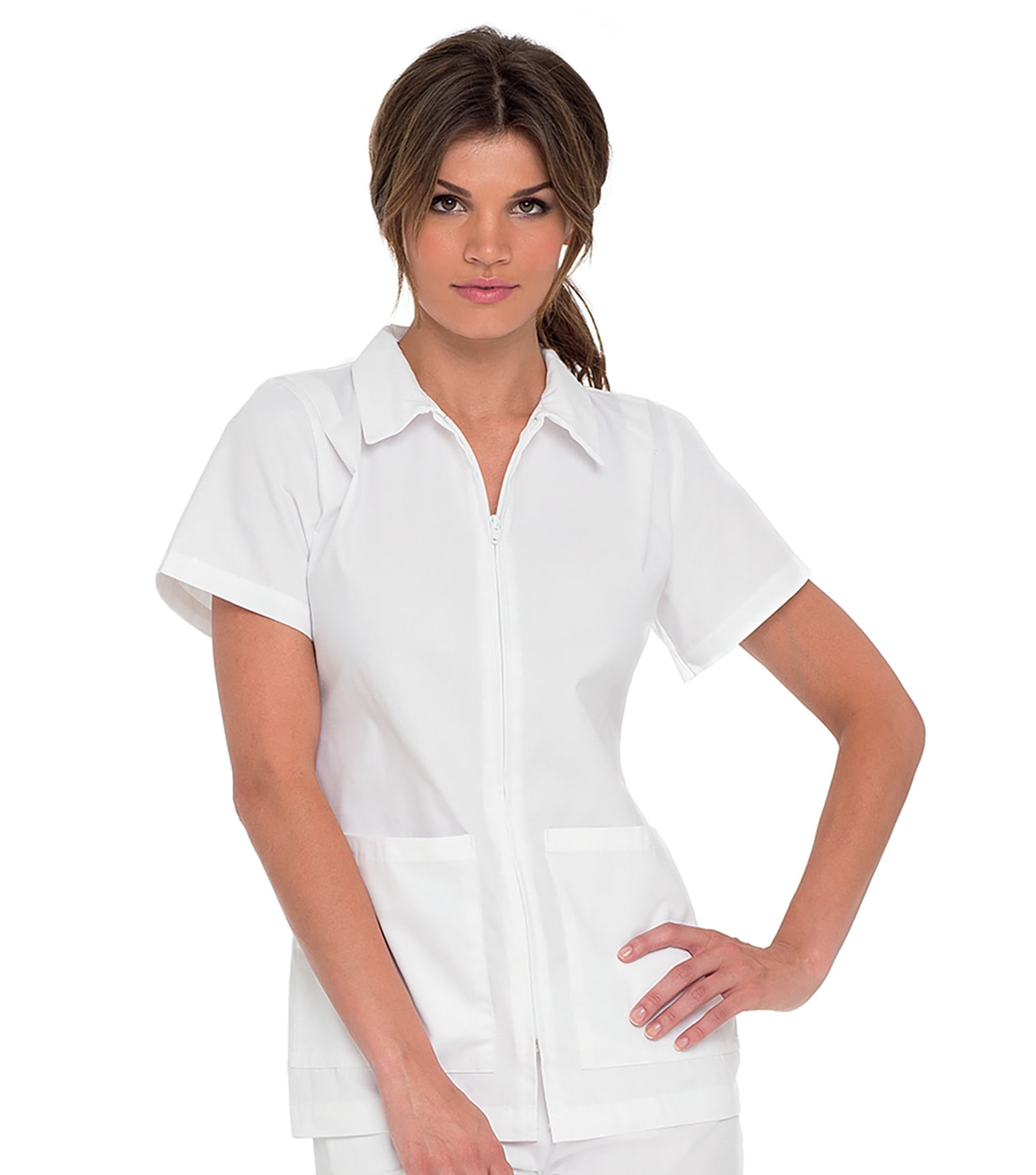 Landau Landau Women's Zipup Tunic Scrub Top, Style 8058 Walmart