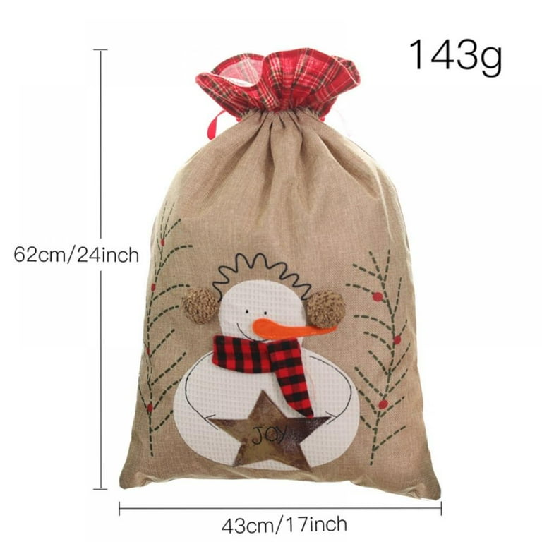 Christmas Bag Santa Sack with Drawstring Reindeer Red Express