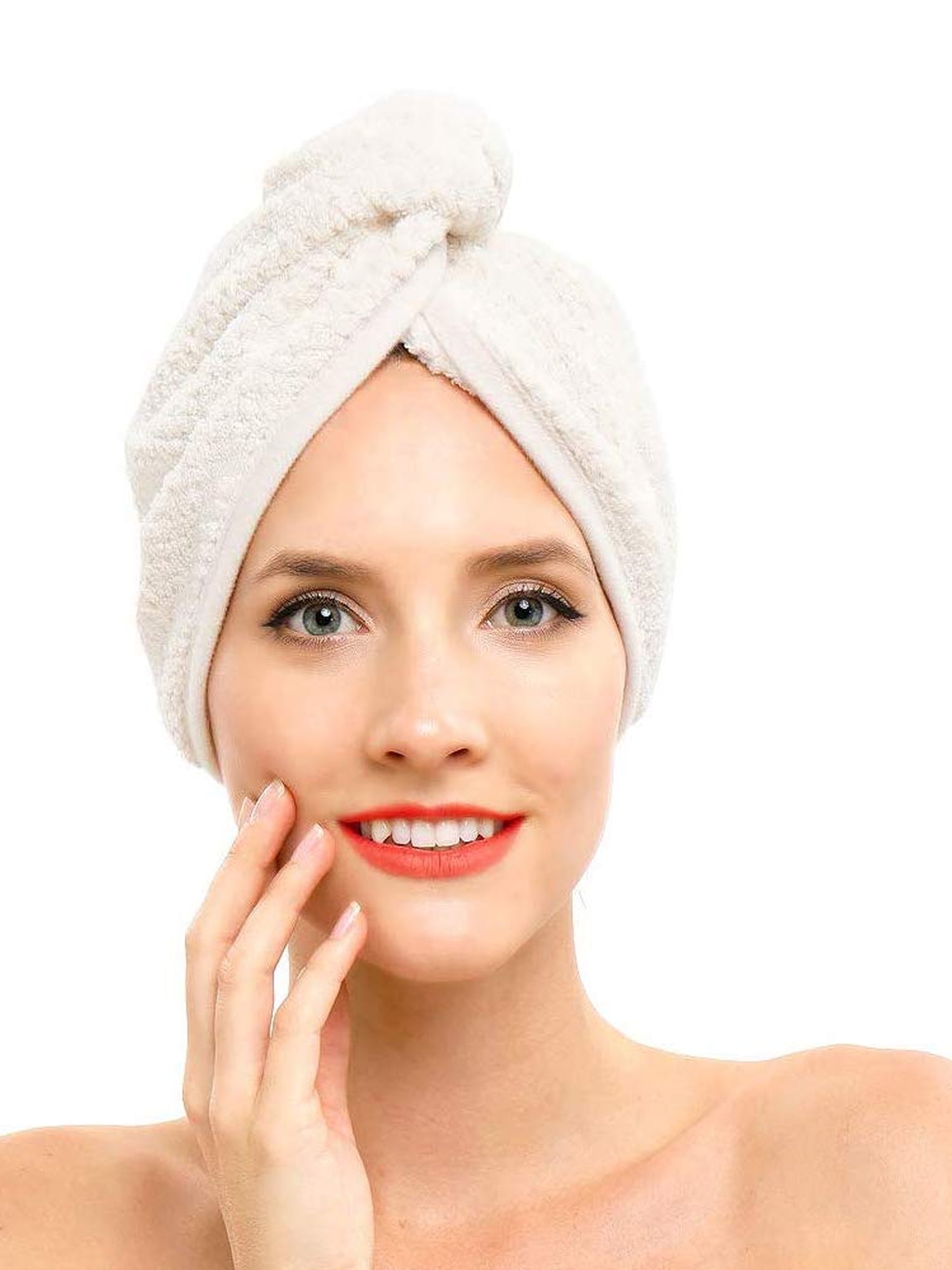 Women Dry Shower Microfiber Hair Wrap Towel Drying Bath Spa Head Cap Hat 