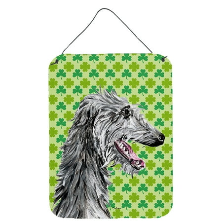 Carolines Treasures SC9741DS1216 Scottish Deerhound Lucky Shamrock St. Patricks Day Wall or Door Hanging Prints 12WX16H