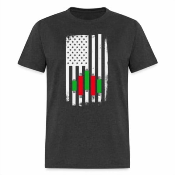Simple Fit Candlestick Flag T-Shirt (Stock Market Graphic Tee Shirt) All Size S-5XL