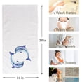 thumbnail image 2 of Dancing Ocean Dolphin Hand Towel White Bath Towels Soft Absorbent 100% Combed Ring Spun Cotton Bathroom Towel Kitchen Dishwashing Towels Hotel Spa Towels 16 x 30 inches, 2 of 7
