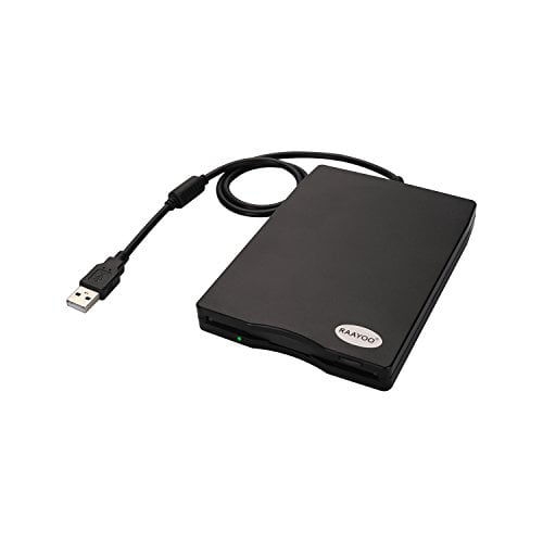 RAAYOO USB Floppy Disk Reader Drive, 3.5? External Portable 1.44 MB FDD Diskette Drive for Mac Windows 10/7/8/XP/Vista PC Laptop Desktop Notebook Computer Plug and Drivers- Black -