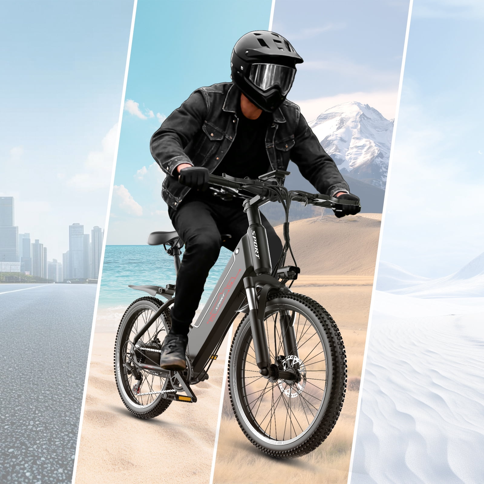 Electric Bike for Adults, 1500W Peak E bike with 48V 12Ah Internal Removable Battery, 26" Electric Bicycle Up to 25MPH, 65 Miles Long Range, 5 Modes & 7 Speeds, Lightweight Cruiser E-bike for Commute