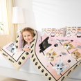 thumbnail image 4 of Manfei Cartoon Cute Cat Bedding Comforter Set for Kid, Pink Watercolor Twin Comforter Sets, Kawaii Animal Paw Reversible Bedding Set, Microfiber Bedroom Decor, 2-Piece, 4 of 8