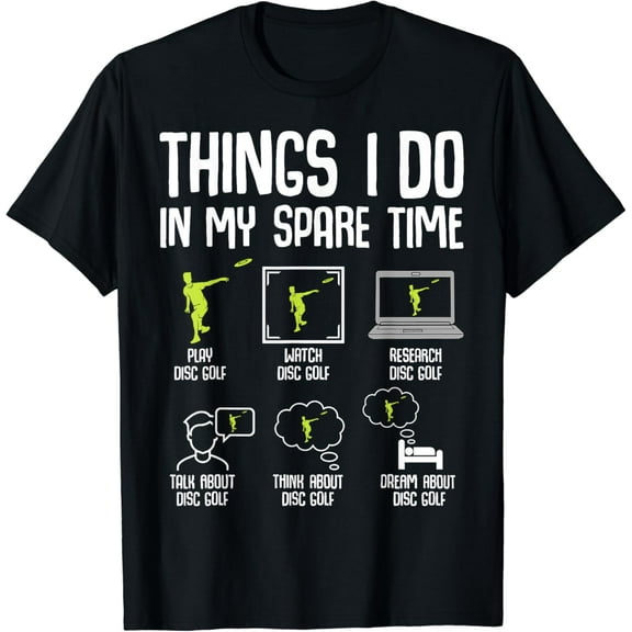 Disc Golf Things I Do In My Spare Time Frisbee Men Kids Boys T-Shirt