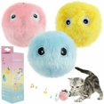 thumbnail image 1 of Juguete interactivo para gatos con pájaros chillones, ranas y grillos, pelotas de peluche para perseguir (3 unidades), 1 of 5