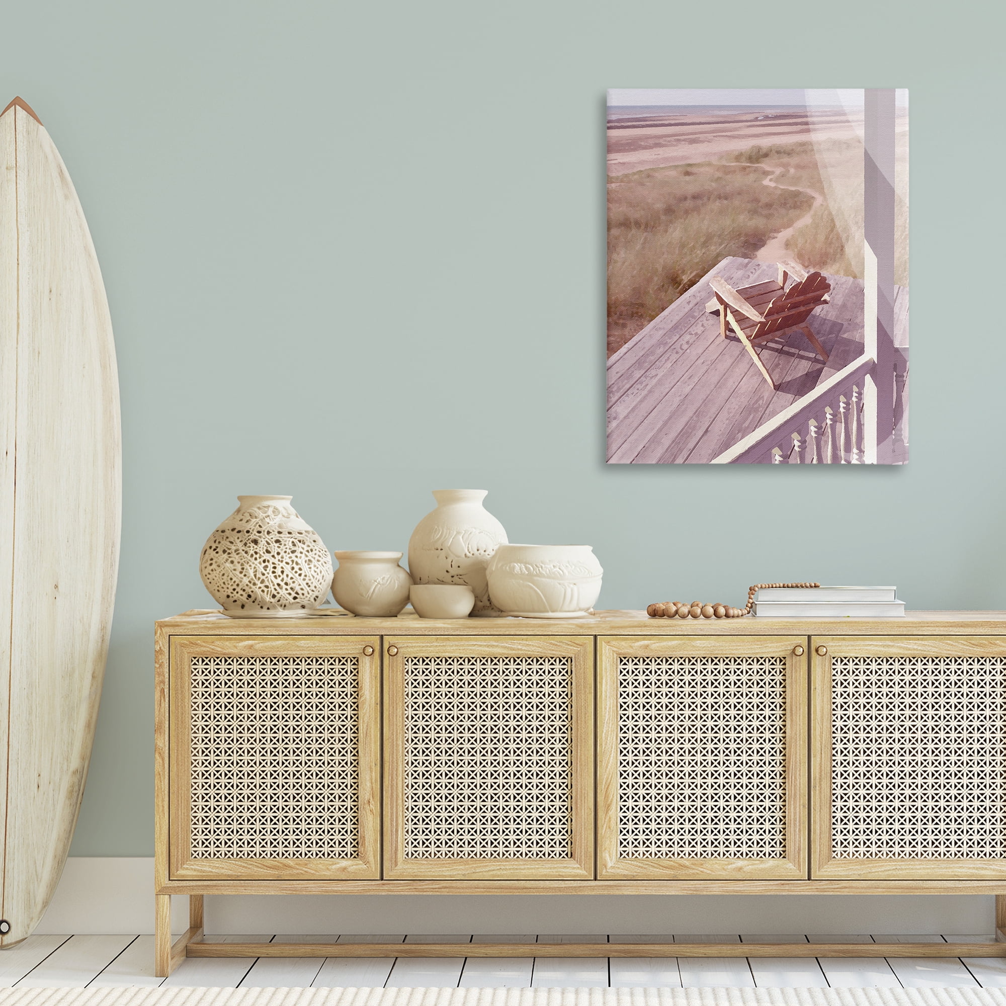 Stupell Industries Hamptons Beach Porch Landscape Painting Gallery Wrapped Canvas Art Print Wall Art, 30 x 40
